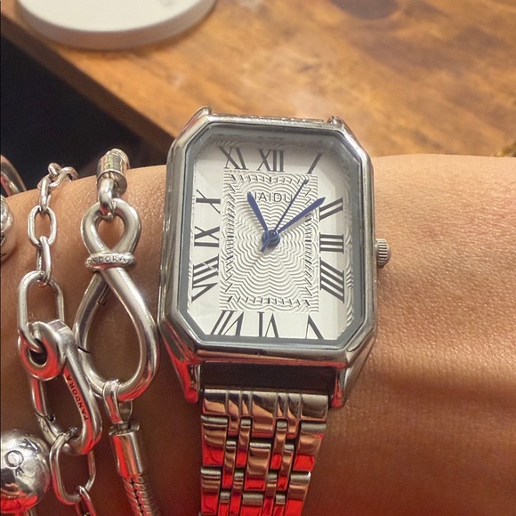 Silver Stainless Steel Watch with Roman Numerals - Picture 5 of 5